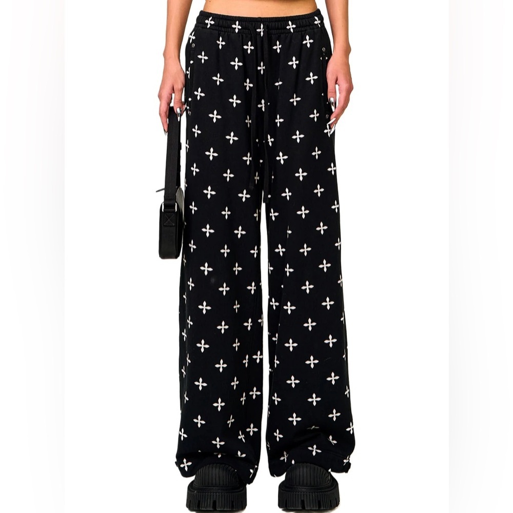 SMFK Midnight Garden Jeans Sz 3 Medium 100% Cotton Wide Leg Baggy 90s Style